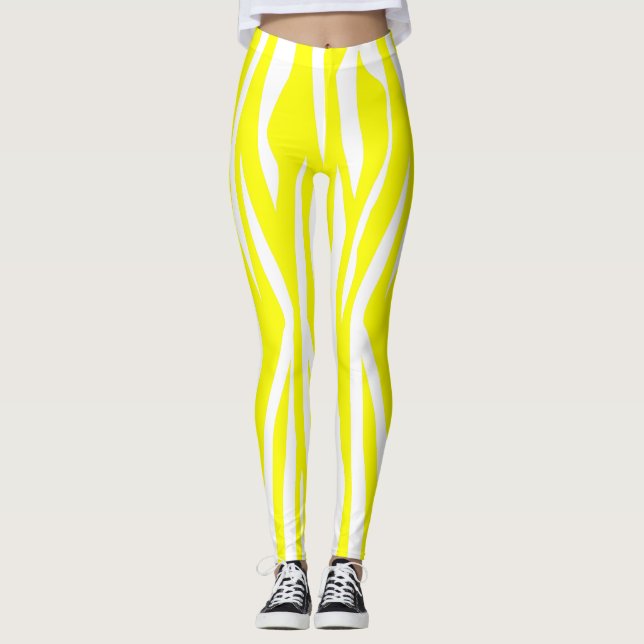 Legging Impressão amarelo da zebra (Frente)