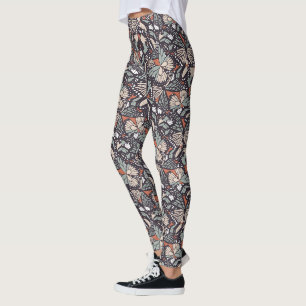 Legging Impressão animal da borboleta monarca