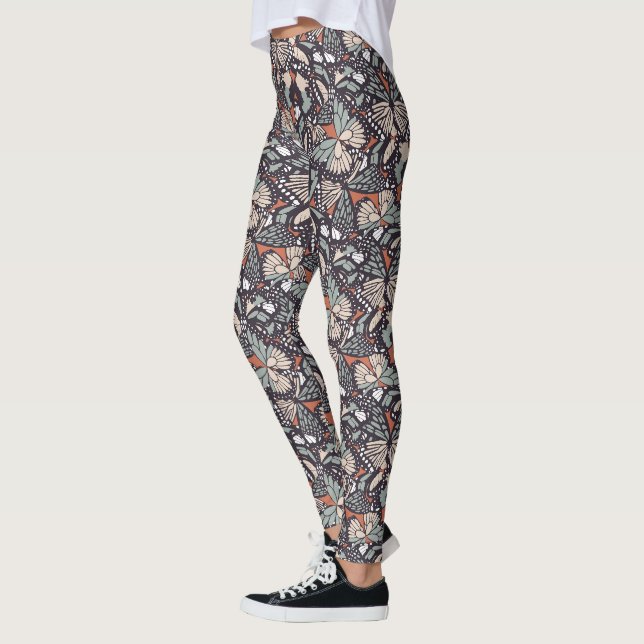 Legging Impressão animal da borboleta monarca (Esquerda)