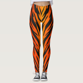 Legging Impressão animal das listras do tigre do fogo