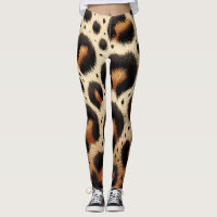 Impressão Animal de Pele de Leopardo Bege & Preto