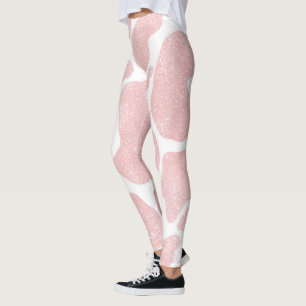 Legging Impressão animal em grandes manchas brancas, rosa