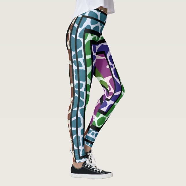 Legging Impressão Animal Girafa Arco-Íris Geométrico Color (Direita)