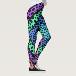 Legging Impressão Animal Guepardo Arco-Íris Geométrico Col