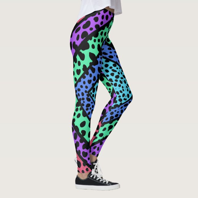 Legging Impressão Animal Guepardo Arco-Íris Geométrico Col (Direita)