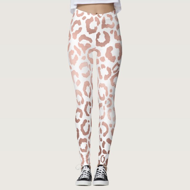Legging Impressão Animal Leopard Cheetah, Rosa Chic (Frente)