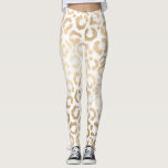 Legging Impressão Animal Leopardo Branco Dourado Elegante<br><div class="desc">Essa elegante e chic impressão animal é perfeita para a na moda e moda da moda da moda. Ele apresenta uma folha de ouro impressa, feita à mão, com folha de ouro, chita padrão leopardo sobre um simples fundo branco. O que pode ser alterado clicando nas opções de personalização. É...</div>