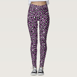 Legging Impressão Animal, Leopardo Roxo, Manchas de Chita,