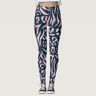 Legging Impressão animal, leopardo, tigre, azul, rosa, pel
