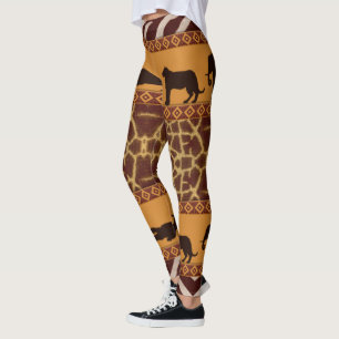 Legging Impressão Animal Moderna Tribal African Giraffe