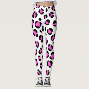 Legging Impressão Animal Pasta Branca, Cor-de-Rosa,