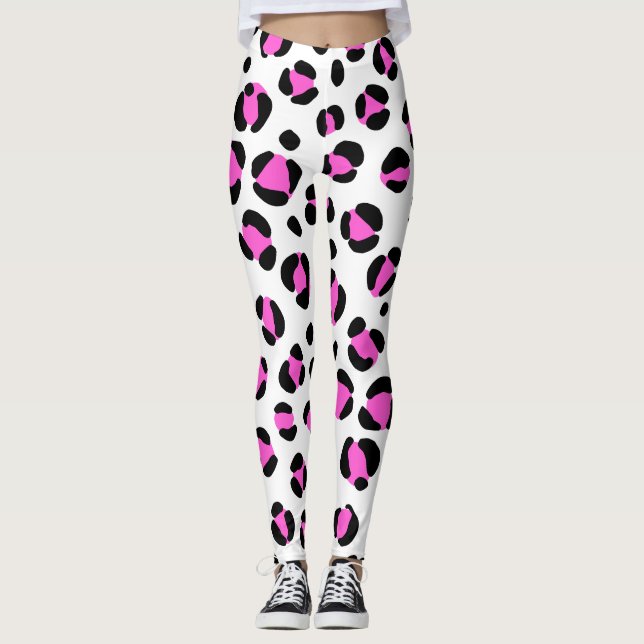 Legging Impressão Animal Pasta Branca, Cor-de-Rosa, (Frente)