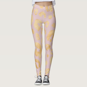 Legging Impressão Animal Rosa Cheetah ouro