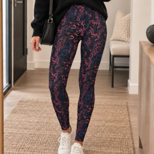 Legging Impressão Animal Rosa Escuro Roxo