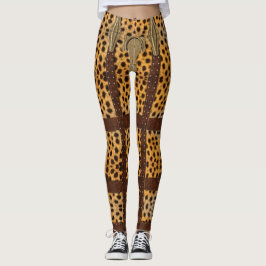 Legging Impressão Animal Tribal de Couro Vintage Chita