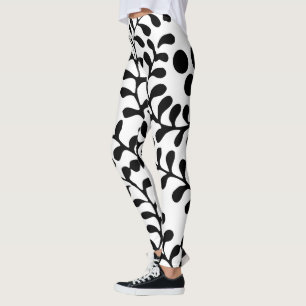 Legging Impressão branco e preto bonito