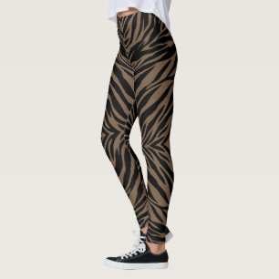 Legging Impressão castanha e zebra negra
