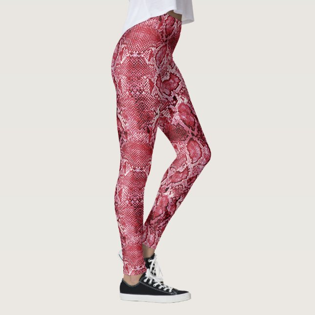 Legging impressão Cobra de cor rosa quente (Direita)