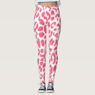 Legging Impressão cor-de-rosa do leopardo