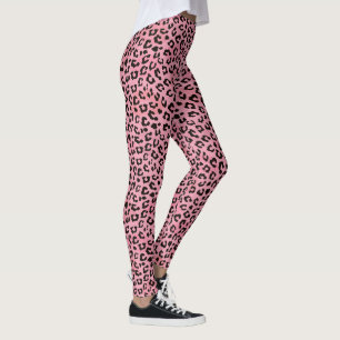 Legging Impressão cor-de-rosa feminino dos pontos do