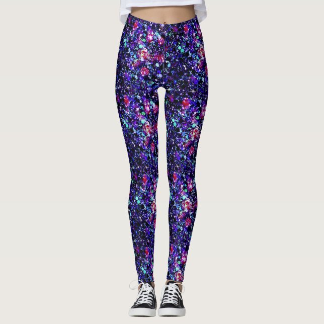 Legging Impressão da jóia do Sequin (Frente)