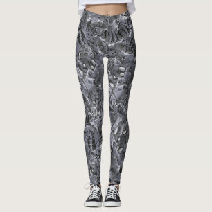 Legging Impressão da vida marinha geológica