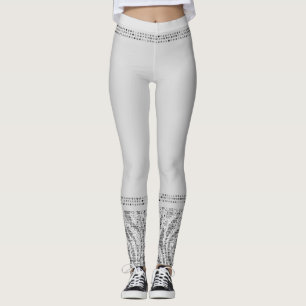 Legging Impressão de animal selvagem zebra prata branca Gl