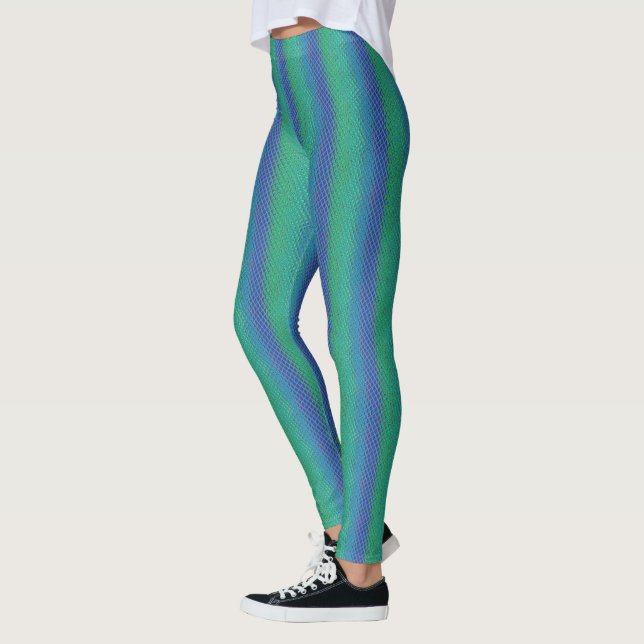 Legging Impressão de Arte de Motif Azul Italiano (Esquerda)