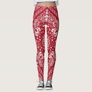 Legging Impressão de Bandana Vermelha e Branca