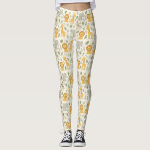 Legging impressão de berçário de animais da savana