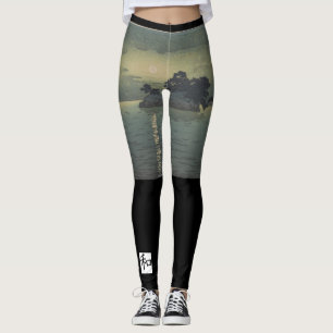 LEGGING IMPRESSÃO DE BLOCOS NEGROS JAPONÊS WOODBLOCK