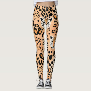 Legging Impressão de Chita Bonita com Rostos