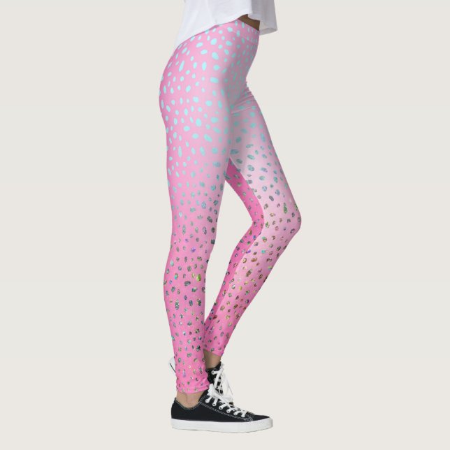 Legging Impressão de Chita Rosa-Rosa (Direita)