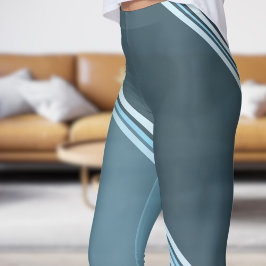 Legging Impressão de Cinza com de cor azul-chic