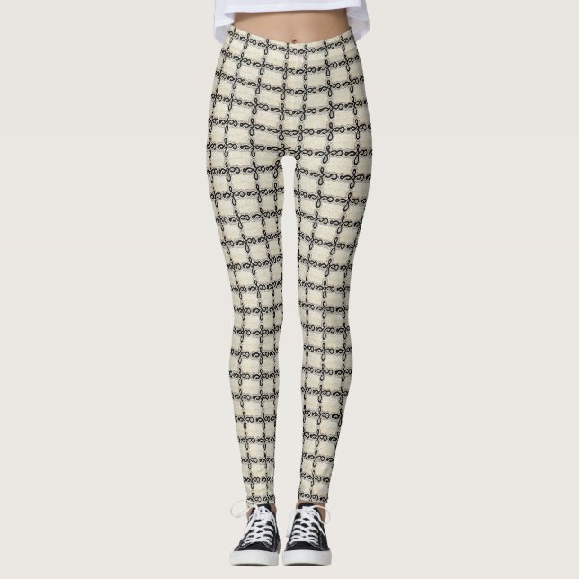 Legging impressão de circunvalo preto e branco (Frente)