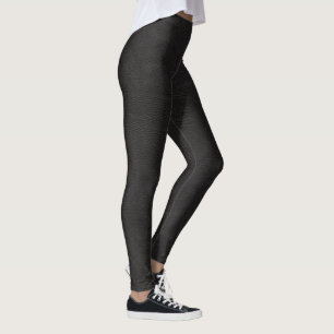 Legging Impressão de Couro Preto Bruto