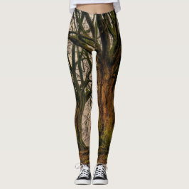 Legging Impressão de Foto de Árvore de Oak Duplo Divertido