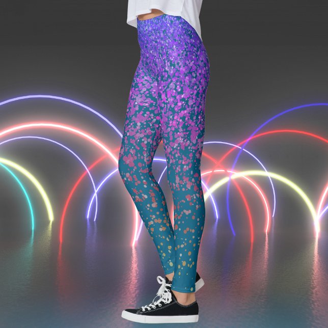 Legging Impressão de Freckles Verdes Azuis (Blue Green Freckles Print Leggings)