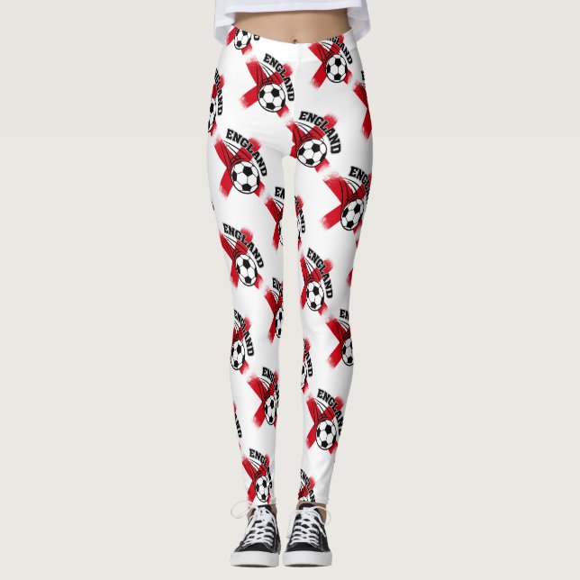 Legging Impressão de futebol do apoiador da Inglaterra (Frente)