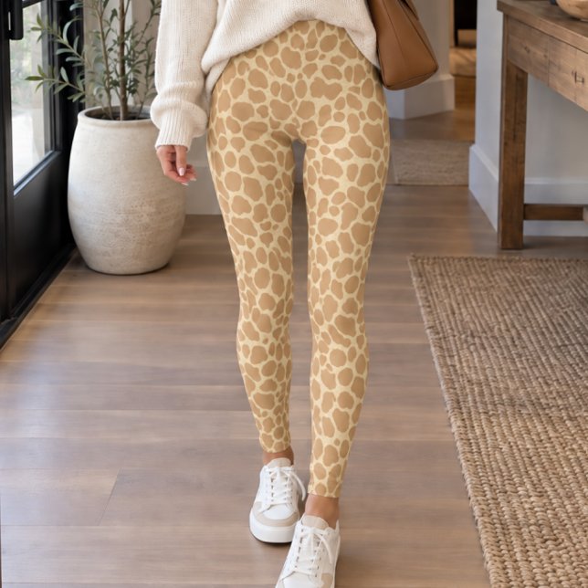 Legging Impressão de Girafa Bege Marrom (Criador carregado)