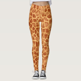 Legging Impressão de Girafa de Aquarela