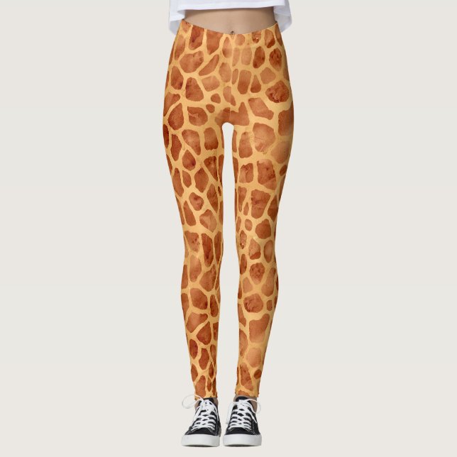 Legging Impressão de Girafa de Aquarela (Frente)