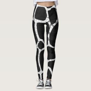 Legging Impressão de girafa preta