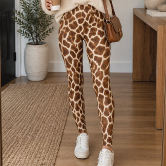 Legging Impressão de Girafa Selvagem