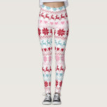 Legging Impressão De Isle Vermelho, Azul E Cor-De-Rosa<br><div class="desc">Estas leggings de Natal apresentam um padrão de impressão de estilo justo em vermelho,  azul e rosa contra um fundo branco. As áreas brancas no design podem ser alteradas para qualquer cor usando a ferramenta de personalização. Selecione na paleta ou use seu próprio número hexadecimal. Patterno ©Olliesdraing room</div>