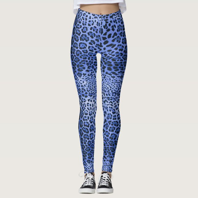 Legging Impressão de Leopardo Azul (Frente)