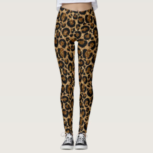 Legging Impressão de leopardo com brilhos