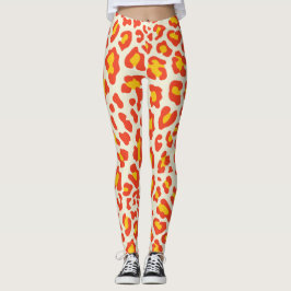 Legging Impressão de Leopardo Laranja