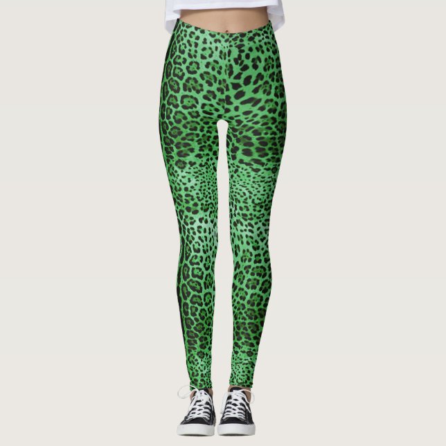 Legging Impressão de Leopardo Verde (Frente)