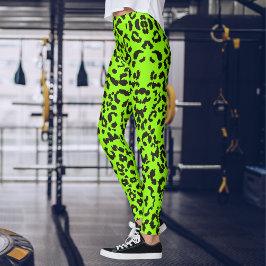 Legging Impressão de Leopardo verde-claro | Impressão Tigr